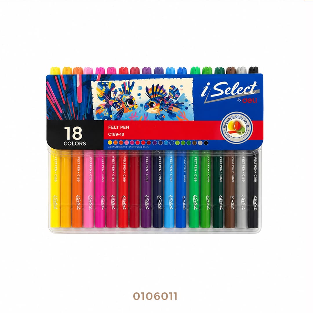 ألوان deli فلوماستر 18لون قصير