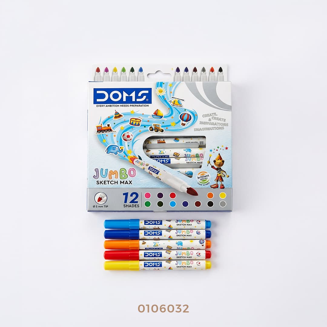 ألوان فلوماستر جامبو 12 لون DOMS 80775"